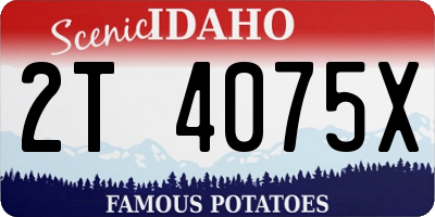 ID license plate 2T4075X