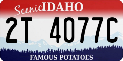 ID license plate 2T4077C