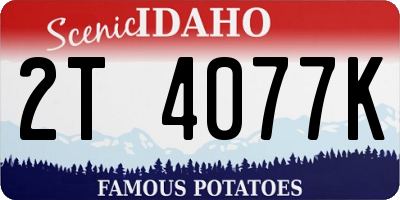 ID license plate 2T4077K