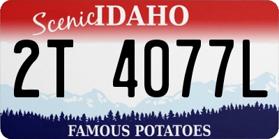 ID license plate 2T4077L