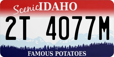 ID license plate 2T4077M