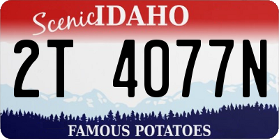 ID license plate 2T4077N