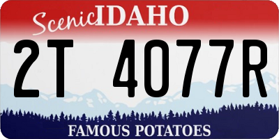 ID license plate 2T4077R