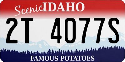 ID license plate 2T4077S