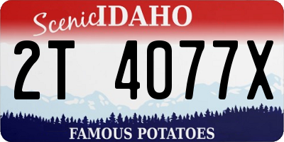 ID license plate 2T4077X