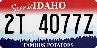 ID license plate 2T4077Z