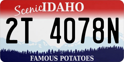 ID license plate 2T4078N