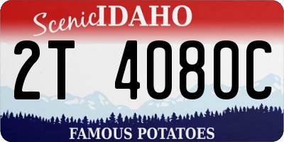 ID license plate 2T4080C