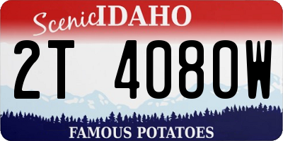 ID license plate 2T4080W