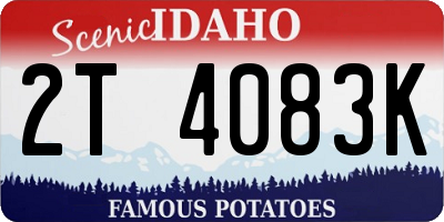 ID license plate 2T4083K