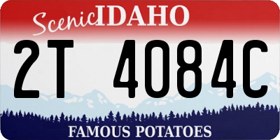 ID license plate 2T4084C
