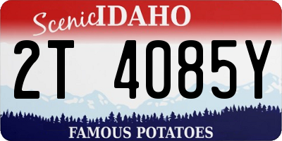 ID license plate 2T4085Y