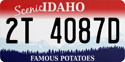 ID license plate 2T4087D