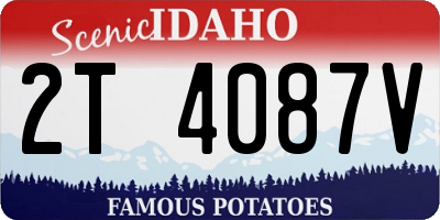 ID license plate 2T4087V