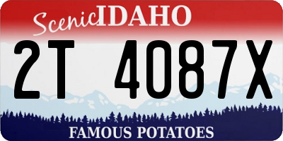 ID license plate 2T4087X