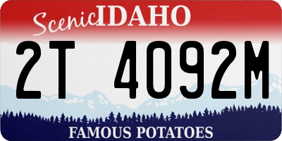 ID license plate 2T4092M