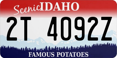 ID license plate 2T4092Z