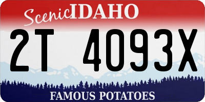 ID license plate 2T4093X