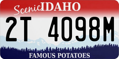 ID license plate 2T4098M