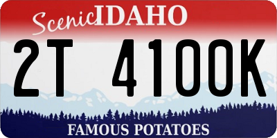 ID license plate 2T4100K