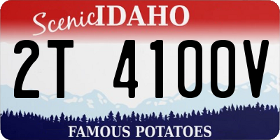 ID license plate 2T4100V