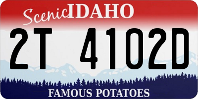 ID license plate 2T4102D