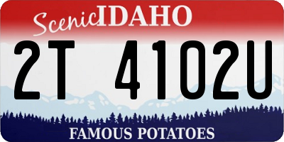 ID license plate 2T4102U