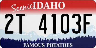 ID license plate 2T4103F