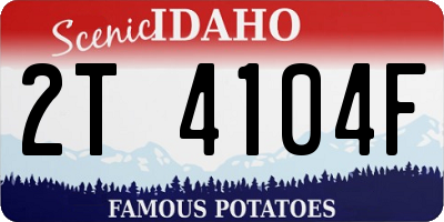 ID license plate 2T4104F