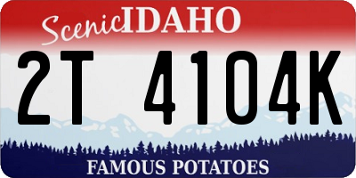 ID license plate 2T4104K