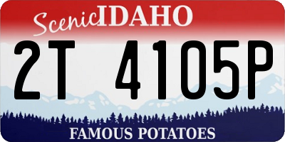 ID license plate 2T4105P