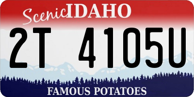 ID license plate 2T4105U