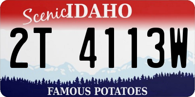 ID license plate 2T4113W