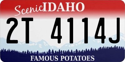 ID license plate 2T4114J