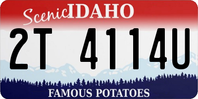 ID license plate 2T4114U