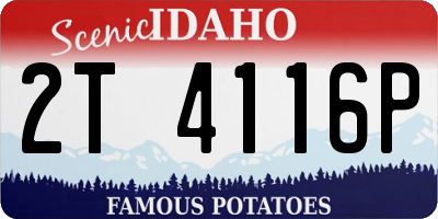 ID license plate 2T4116P