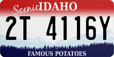 ID license plate 2T4116Y