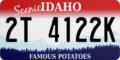 ID license plate 2T4122K