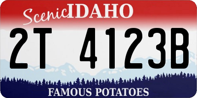 ID license plate 2T4123B