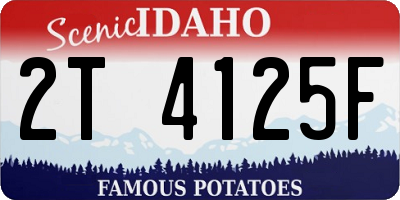 ID license plate 2T4125F