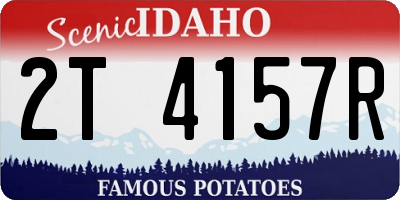 ID license plate 2T4157R
