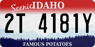 ID license plate 2T4181Y