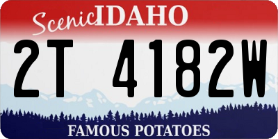 ID license plate 2T4182W