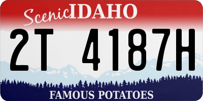 ID license plate 2T4187H