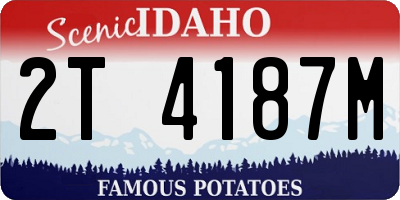 ID license plate 2T4187M