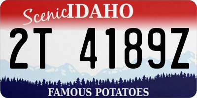ID license plate 2T4189Z