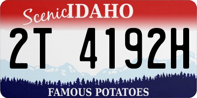 ID license plate 2T4192H