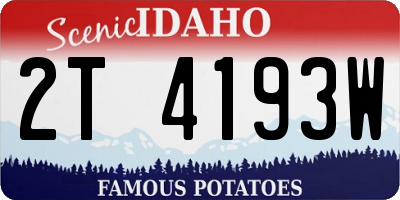 ID license plate 2T4193W