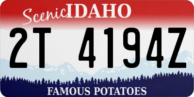 ID license plate 2T4194Z