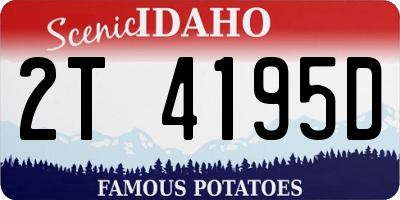 ID license plate 2T4195D